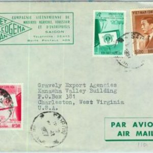 91242 -  VIETNAM - Postal History -   AIRMAIL COVER  to the USA  1957