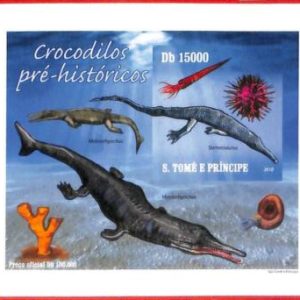 A4471 - SAO TOME & PRINCIPE- ERROR IMPERF Souvenir s: 2010 Prehistoric crocodile
