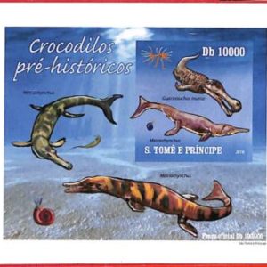 A4472 - SAO TOME & PRINCIPE- ERROR IMPERF Souvenir s: 2010 Prehistoric crocodile