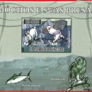 A4451 - SAO TOME & PRINCIPE- ERROR MISPERF Souvenir s: 2007 Owls, Fish, Rabbits