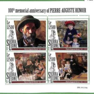 A2549 - SIERRA LEONE - FEHLER: MISPERF, Kleinbogen - 2019, Renoir, Art.-Nr