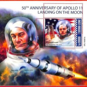 A4546 - SIERRA LEONE - ERROR MISPERF: 2019 Astronomy Apollo 11, Armstrong, Flags