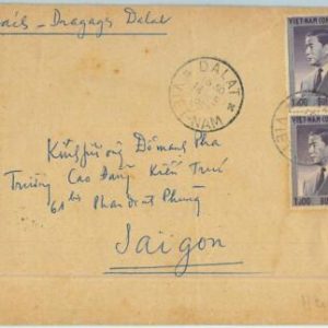 91234 -  VIETNAM - Postal History -  COVER from DALAT to SAIGON  1957