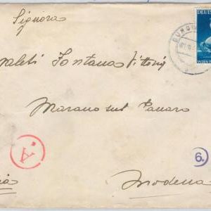 42087 - GERMANY - POSTAL HISTORY - Mi# 771 on COVER  Burgwindheim to ITALY 1941