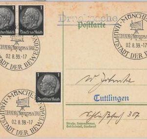 56715 - GERMANY - POSTAL HISTORY - POSTMARK on POSTCARD 1939 PHOTO