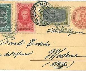 21242  - ARGENTINA  -  POSTAL HISTORY  -  STATIONERY COVER to ITALY: MODENA 1910