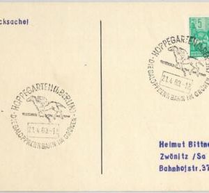 56671 - GERMANY DDR - POSTAL HISTORY: Postmark on CARD 1960 - HORSE racing
