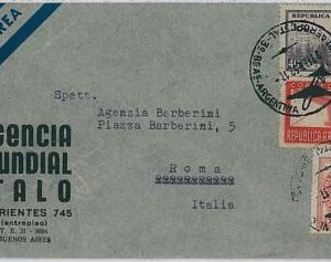 37364  - ARGENTINA - Postal History - AIRMAIL COVER to ITALY - 1952 AIRPLANES