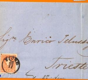 99089 - AUSTRIA - POSTAL HISTORY - COVER from FIUME Croatia to TRIESTE 1860