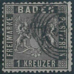 77914g - GERMANY Baden -  STAMP:  Michel  #  9  -  USED
