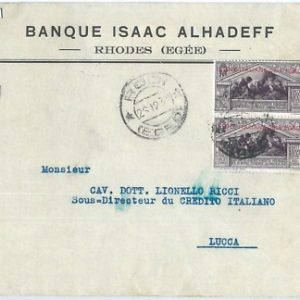 71441 - Colonie EGEO - Storia Postale - Sassone #  25 coppia  su BUSTA  1931