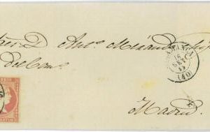 P0134 - SPAIN - POSTAL HISTORY - #48 on cover from SALAMANCA Rueda de Carreta 40