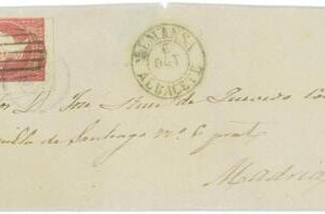 P0137 - SPAIN - POSTAL HISTORY - #48 on cover from ALMANSA 1857 Parrilla