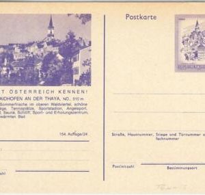 54494 -  AUSTRIA - POSTAL HISTORY:  STATIONERY CARD : Waidhofen TENNIS