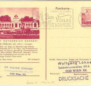 54480 -  AUSTRIA - POSTAL HISTORY:  STATIONERY CARD :  Bad Voslau TENNIS  1974