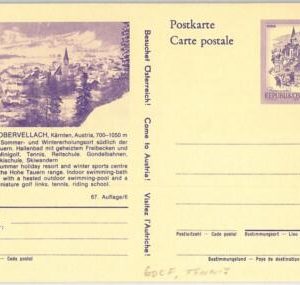 54493 -  AUSTRIA - POSTAL HISTORY:  STATIONERY CARD :  Obervellach  TENNIS