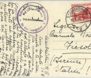 73721 - GERMANY SAAR - POSTAL HISTORY - Italian Troops in Sarre POSTCARD 1934