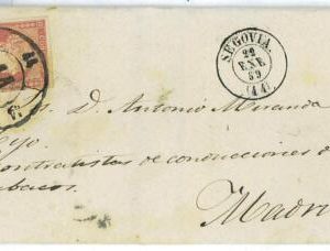 P0149 - SPAIN - POSTAL HISTORY - #48 on cover from SEGOVIA  Rueda de Carreta 44