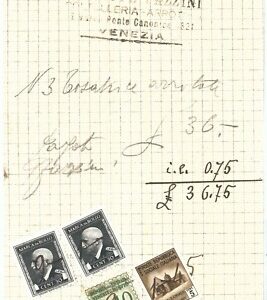 71699 - RSI - STORIA POSTALE:  Monumenti distrutti  come FISCALI su Ricevuta