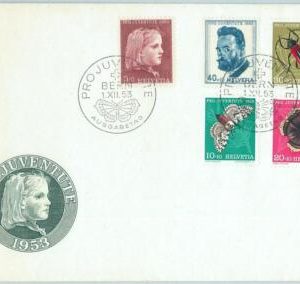 66927 - SWITZERLAND - Postal History - FDC COVER Pro Juventute 1953 butterflies