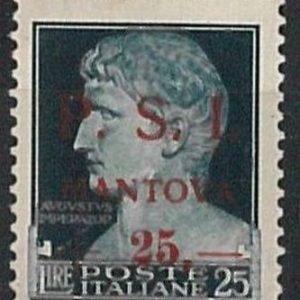 ITALIA RSI - C.L.N. MANTOVA Sassone 10  nuovo non linguellato **