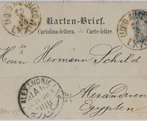 56257 - AUSTRIA - POSTAL HISTORY:STATIONERY with PAQUEBOT POSTMARK 1898 to Egypt