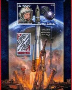 A4629 - SIERRA LEONE - ERROR IMPERF Souvenir s: 2018 Space, Vostok 6, Tereshkova