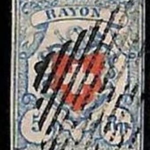 94989aN - SWITZERLAND - STAMPS - Zumstein # 17 II - FINE USED 4 borders 4 Rande