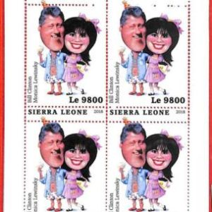A4664 – SIERRA LEONE – FEHLER MIPERF Miniatur s: 2018 B Clinton & Monica...