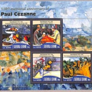 A4613 - SIERRA LEONE -ERROR MISPERF Miniatura hoja: 2016, Paul Cezanne, Arte
