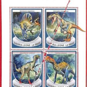 A4666 - SIERRA LEONE - ERROR MISPERF Miniatura hoja: 2018 Dinosaurios,...
