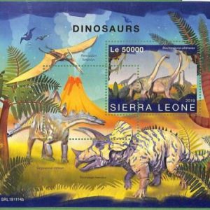 A2582 - SIERRA LEONE - ERROR: MISPERF, Souvenir s - 2019, Dinosaurios,...