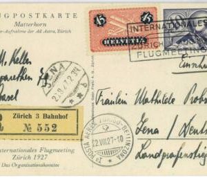 P0056 - SWITZERLAND - POSTAL HISTORY - Postal Stationery Card AVIATION 1927