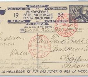 P0058 - SWITZERLAND - POSTAL HISTORY - Postal Stationery Card AVIATION 1928
