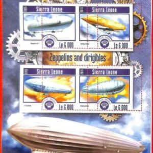 A4713 - SIERRA LEONE - ERROR MISPERF, Miniatura s: 2015, Zepelines, Dirigibles