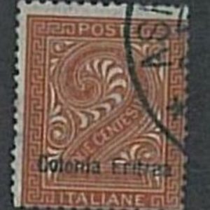 36220  Varietà  - ERITREA : Sassone 2b - Sovrastampa spostata in basso - Usato