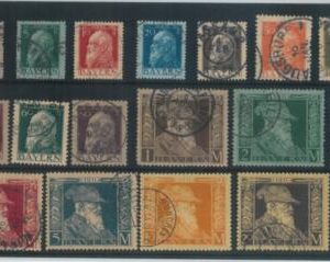 78033  - GERMANY Bayern - STAMP: Michel  # 76 / 91 complete set -  Finely USED
