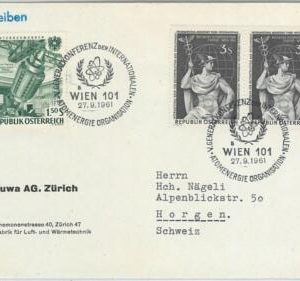 57795 -  AUSTRIA - POSTAL HISTORY: SPECIAL  POSTMARK   1961 -  NUCLEAR ENERGY