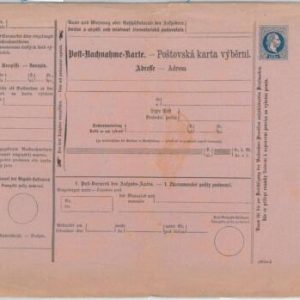 57227 - AUSTRIA: BOHEMIA - POSTAL HISTORY: POSTAL STATIONERY postal receipt