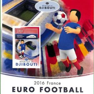 A0459 - DJIBOUTI - ERROR  IMPERF stamp SHEET - 2016  Sport FOOTBALL France