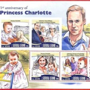 A4595 - SIERRA LEONE -ERRORE MISPERF Miniatura s: 2016 Princess Charlotte...
