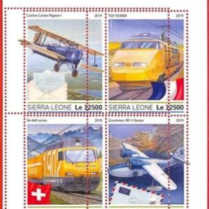 A4608 - SIERRA LEONE - ERROR MISPERF: 2019 Correo, Aviones, Trenes, Bandera