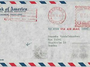 63094 - THAILAND - POSTAL HISTORY - MECHANICAL POSTMARK on COVER to SWEDEN 1966