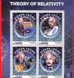 A4588 - SIERRA LEONA - ERROR MISPERF: 2016 Einstein, Premio Nobel, Relatividad