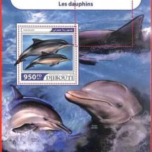 A3994 - Djibouti - ERROR MISPERF, Souvenir sheet: 2017, Dolphins, Marine Life
