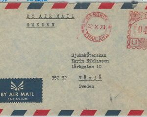 63096 - THAILAND - POSTAL HISTORY - MECHANICAL POSTMARK on COVER to SWEDEN 1970