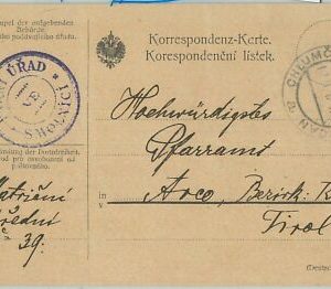 69914 - CZECHOSLOVAKIA - POSTAL HISTORY - OFFICIAL Postcard FIELD MAIL 1917