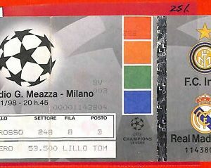 C0987 - ENTRADA ANTIGUA DE FÚTBOL - UEFA 1998/9 INTER vs REAL MADRID