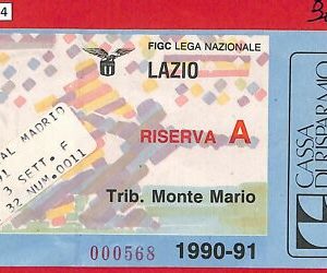 C1124 - ENTRADA ANTIGUA DE FÚTBOL - 1990/91 LAZIO vs REAL MADRID