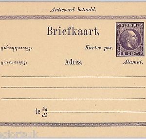 50822  Dutch East Indies INDONESIA -  POSTAL HISTORY: STATIONERY  Double card